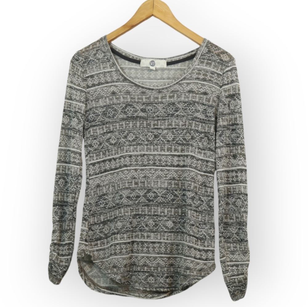 WF Pattern Knit Long Sleeve Top